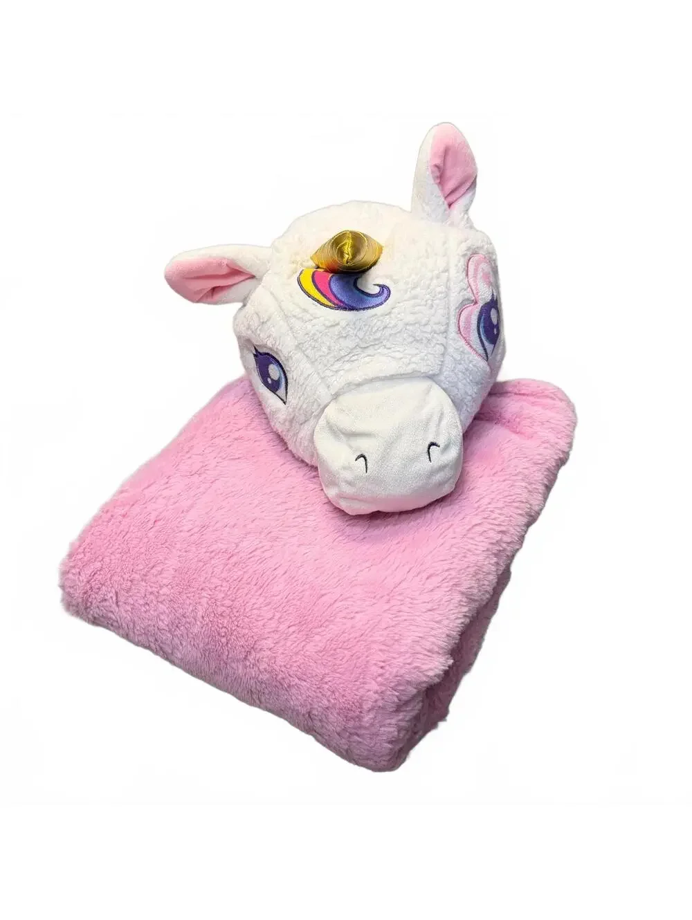 Jojo Siwa Nickelodeon Pink Plush Unicorn Hooded Blanket Throw